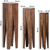 Beistelltisch 3er Set Massivholz Sheesham Wohnzimmer-Tisch Design Säulen Landhausstil Couchtisch quadratisch B/H/T ca. 25/100/25cm Bild 4