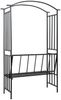 vidaXL Rosenbogen mit Bank Schwarz 128x50x207 cm Eisen 47093 Bild 4