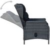 vidaXL 9-tlg. Garten-Essgruppe mit Auflagen Poly Rattan Dunkelgrau 3060158 Bild 5