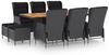 vidaXL 9-tlg. Garten-Essgruppe mit Auflagen Poly Rattan Dunkelgrau 3060158 Bild 1