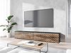 TV-Lowboard Stone 180 MDF, mit weißer LED Beleuchtung, Farbe: Schwarzer Graphit/Wotan Fischgrät Bild 3