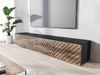 TV-Lowboard Stone 180 MDF, mit weißer LED Beleuchtung, Farbe: Schwarzer Graphit/Wotan Fischgrät Bild 4