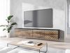 TV-Lowboard Stone 180 MDF, mit weißer LED Beleuchtung, Farbe: Schwarzer Graphit/Wotan Fischgrät Bild 2
