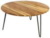 Couchtisch Akazie massiv Hairpin-Gestell Metall 90x90x45 cm naturfarben schwarz Nagar 76520586 Bild 4