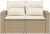 vidaXL Gartensofa mit Kissen 2-Sitzer Beige Poly Rattan 366078 Bild 4