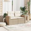 vidaXL Gartensofa mit Kissen 2-Sitzer Beige Poly Rattan 366078 Bild 3