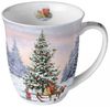 Ambiente Luxury Paper Products Becher Porzellan Mug Kollektion Planzen,Tiere - Herbst, Porzellan Tasse Tiere, Winter Schnee Tee/Kaffee Tasse Motive - Ideal Als Geschenk Bild 2