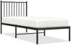 vidaXL Bettgestell mit Kopfteil Metall Schwarz 80x200 cm 350855 Bild 2