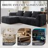 Ecksofa Chenille mit Chaiselongue & Seitentaschen, 250x158x60 cm, Schwarz Bild 5