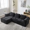 Ecksofa Chenille mit Chaiselongue & Seitentaschen, 250x158x60 cm, Schwarz Bild 3