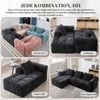 Ecksofa Chenille mit Chaiselongue & Seitentaschen, 250x158x60 cm, Schwarz Bild 4