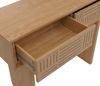 Konsolentisch HWC-O31, Telefontisch Beistelltisch Ablagetisch, Schublade Melamin 86x110x41cm ~ Ulme natur Bild 5