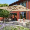 osoltus Ampelschirm Wood Grande KOS Alu mit Kurbel 4 x 3m axial schwenkbar Beige Bild 2
