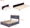 140 x 200 Plattformbett mit Räummaschine für zwei Personen und zwei Schubladen, Grau Bild 3