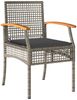 vidaXL 3-tlg. Garten-Essgruppe mit Kissen Grau Poly Rattan 3213617 Bild 3