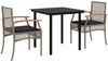 vidaXL 3-tlg. Garten-Essgruppe mit Kissen Grau Poly Rattan 3213617 Bild 2