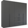rauch 'PURISMA' Drehtürenschrank mit Innenspiegel, 4-türig & 4 Schubkästen, 251,0 cm, Graphit Bild 3