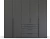 rauch 'PURISMA' Drehtürenschrank mit Innenspiegel, 4-türig & 4 Schubkästen, 251,0 cm, Graphit Bild 2