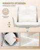 Schminktisch Stuhl mit Rückenlehne, Drehstuhl mit Wippfunktion, Homeoffice Stuhl aus belüftetem Sherpa Stoff und PU Leder, Geeignet für Schlafzimmer, Büro und Wohnzimmer, Beige-Weiß Bild 4