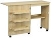 COSTWAY Regal-Schreibtisch, Nähschrank klappbar & rollbar, mit Stauraum, 118,5x40x79,5cm Bild 4