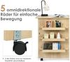 COSTWAY Regal-Schreibtisch, Nähschrank klappbar & rollbar, mit Stauraum, 118,5x40x79,5cm Bild 3