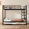 Etagenbett 90×200 cm aus Metall mit Ausziehbett, schwarz Bild 2