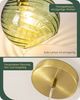 EDISHINE Pendelleuchte D20×H18cm, Hängelampe Wellenglas, Höhenverstellbar, E27, 6W LED 2700K, Hängeleuchte Bild 3