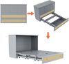 Schrankbett, 140 x 200, Mobiles Schrankbett mit Schubladen am Bettende und Regal am Kopfende des Bettes, mit USB und Steckdose, Umbaubares Plattformbett, Ohne Matratze, Grau Bild 4