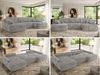 U-förmige Ecke, Ecksofa mit schlaffunktion und bettkasten, lose kissen, Wellenfeder, Big sofa XXL - CUBO U - Hellgrau Cord Bild 2