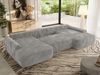U-förmige Ecke, Ecksofa mit schlaffunktion und bettkasten, lose kissen, Wellenfeder, Big sofa XXL - CUBO U - Hellgrau Cord Bild 4