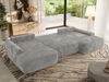 U-förmige Ecke, Ecksofa mit schlaffunktion und bettkasten, lose kissen, Wellenfeder, Big sofa XXL - CUBO U - Hellgrau Cord Bild 3
