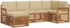 vidaXL Ecksofa Set mit Kissen 6 pcs Natur und Beige 3375078 Bild 2
