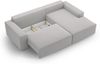 Micadoni Schlaf-Ecksofa Jodie 3-Sitzer Rechts Strukturierter Stoff Hellgrau Bild 4