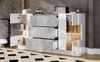 Sideboard mit LED-Beleuchtung, 140 x 35 x 75 cm, Weiß/Grauer Marmorlook Bild 5