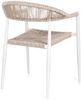 Gartenstuhl Aidnaja aus Aluminium und Twist Rattan, modern skandinavisch, weiß beige, stapelbar für Outdoor Bild 5