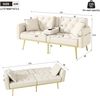 Merax Schlafsofa 2-Sitzer-Sofa mit Liegefunktion, drei verstellbaren Neigungswinkeln und Getränkehalter, Beige Bild 4