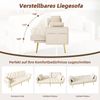 Merax Schlafsofa 2-Sitzer-Sofa mit Liegefunktion, drei verstellbaren Neigungswinkeln und Getränkehalter, Beige Bild 2