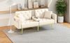 Merax Schlafsofa 2-Sitzer-Sofa mit Liegefunktion, drei verstellbaren Neigungswinkeln und Getränkehalter, Beige Bild 5