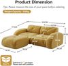 2-Sitzer Modulsofa H 76 x T 204 x B 171 cm mit Hocker aus Chenille in Gelb, flexibel kombinierbar Bild 5