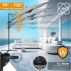 KESSER® Sonnenschirm Doppelsonnenschirm 4,6m x 2,7m | Ampelschirm Abdeckung & Windsicherung mit Kurbel & Ständer | Kurbelschirm Aluminium wasserabweisend | Neigbar Kippbar 360° Drehbar Hellgrau, Ohne LED Bild 3