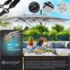 KESSER® Sonnenschirm Doppelsonnenschirm 4,6m x 2,7m | Ampelschirm Abdeckung & Windsicherung mit Kurbel & Ständer | Kurbelschirm Aluminium wasserabweisend | Neigbar Kippbar 360° Drehbar Hellgrau, Ohne LED Bild 2