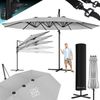 KESSER® Sonnenschirm Doppelsonnenschirm 4,6m x 2,7m | Ampelschirm Abdeckung & Windsicherung mit Kurbel & Ständer | Kurbelschirm Aluminium wasserabweisend | Neigbar Kippbar 360° Drehbar Hellgrau, Ohne LED Bild 4