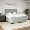 vidaXL Boxspringbett mit Matratze Hellgrau 180x200 cm Samt 3293272 Bild 4