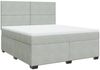 vidaXL Boxspringbett mit Matratze Hellgrau 180x200 cm Samt 3293272 Bild 3