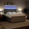 vidaXL Boxspringbett mit Matratze Hellgrau 180x200 cm Samt 3293272 Bild 5