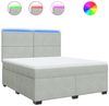 vidaXL Boxspringbett mit Matratze Hellgrau 180x200 cm Samt 3293272 Bild 2