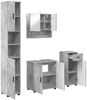 vidaXL Badezimmermöbel-Set 4 pcs Beton Grau Holzwerkstoff & Metall 3392976 Bild 1