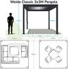 Weide Classic | Pergola Aluminium freistehend | 3 x 3 M | Lamellendach anthrazit Bild 4