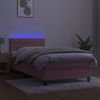 vidaXL Polsterbett mit Matratze & LED Rosa 90x200 cm Samt [3134446] Bild 4