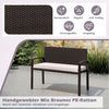 COSTWAY Gartenbank, Rattan 2-Sitzer, Rattanbank mit Kissen & Lehne, 360kg Bild 4